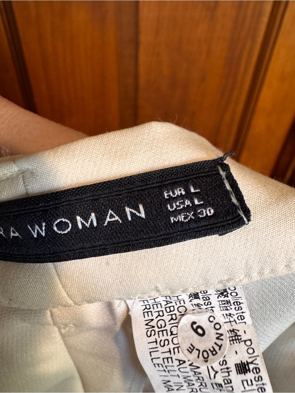 275. Zara Cream Floral Boot-Cut Pants with Burgundy & Navy Accents - Picture 6 of 10